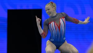 Jade Carey is returning to the Olympics for a second time, this time in Paris. The gymnast won gold for her floor routine in the last Olympic cycle.Nick Wosika/Icon Sportswire via Getty Images