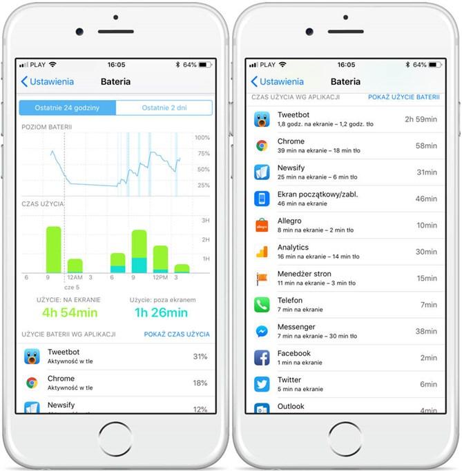 iOS 12 wprowadza nowe informacje o baterii
