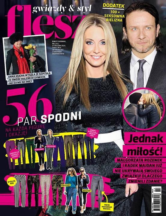 Małgorzata Rozenek-Majdan i Radosław Majdan na okładce magazynu "Flesz"