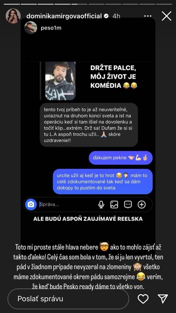 Dominika držala kamarátovi palce.