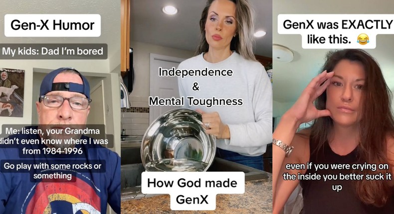 Gen X humor is made up of nostalgic references to their upbringing.TikTok: @genxforreal216, @casiemichelle7, @genxbarclay