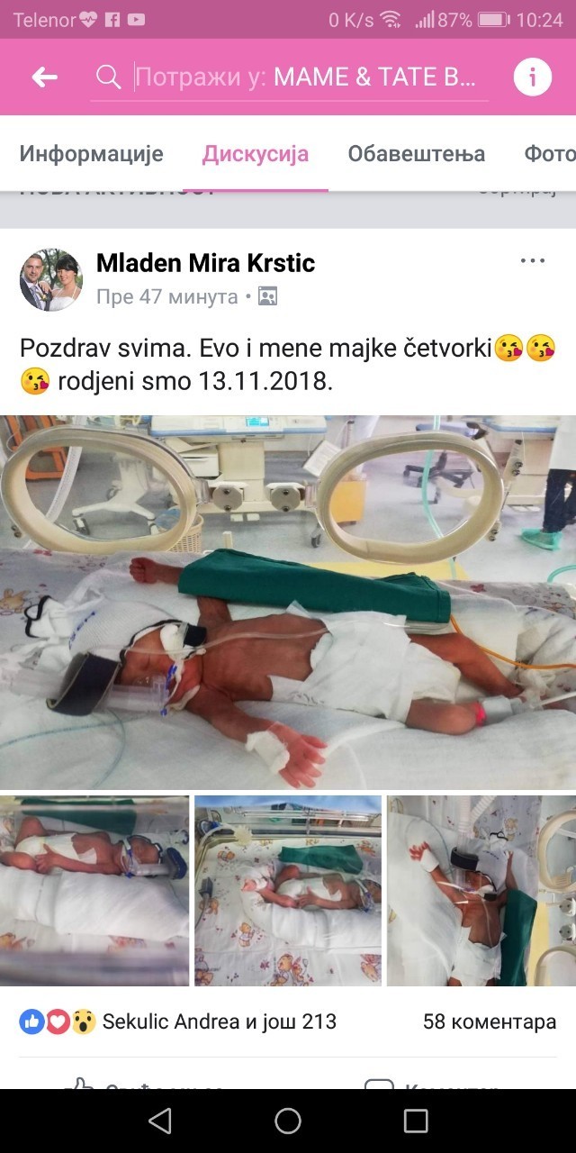 Četvorke su došle na svet sat iza ponoći