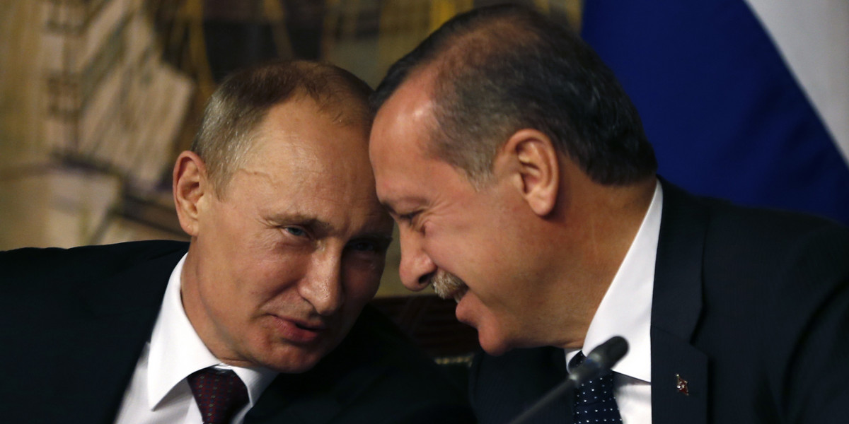 Russian President Vladimir Putin and Turkish Prime Minister Recep Tayyip Erdogan at a news conference in Istanbul in 2012.
