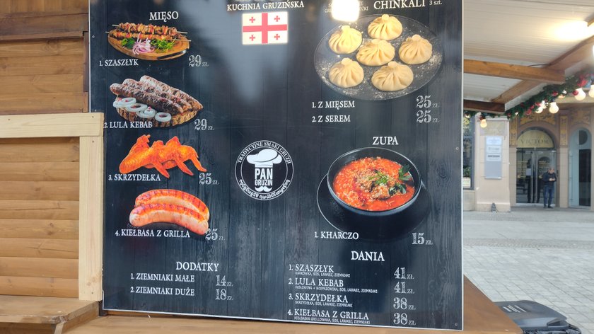 25 zł za 3 pierożki chinkali i 41 zł za szaszłyka z dodatkami?!