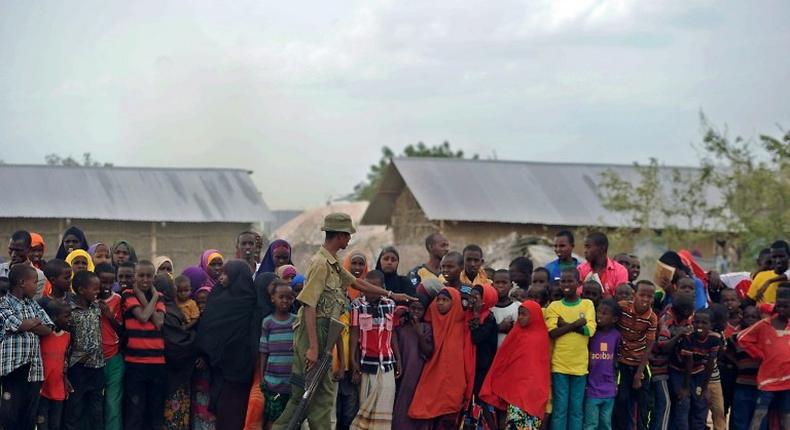 Refugees stand in line at Kenya's sprawling Dadaab refugee complex in July 2016