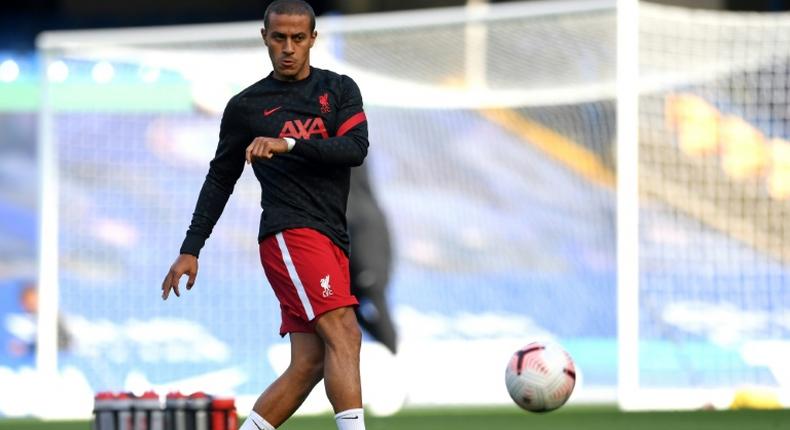 Thiago Alcantara started on the bench at Stamford Bridge after signing for Liverpool