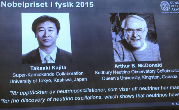 NOBEL Z FIZYKI dla Takaaki Kajity i Arthura B. McDonalda za odkrycie masy neutrin