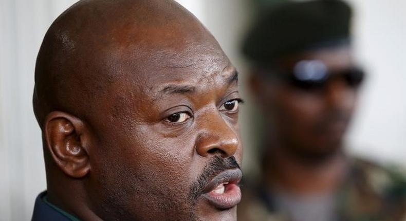 Burundi's President Pierre Nkurunziza speaks during a news conference in Bujumbura, Burundi, May 17, 2015.    REUTERS/Goran Tomasevic