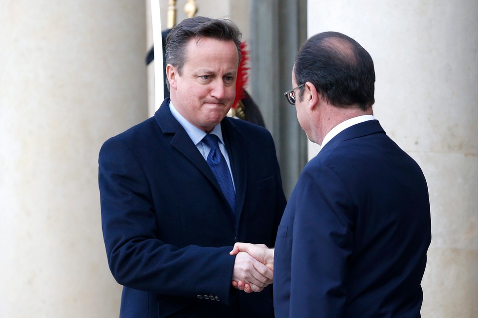 Premier Wlk. Brytanii David Cameron i prezydent Francji Francois Hollande