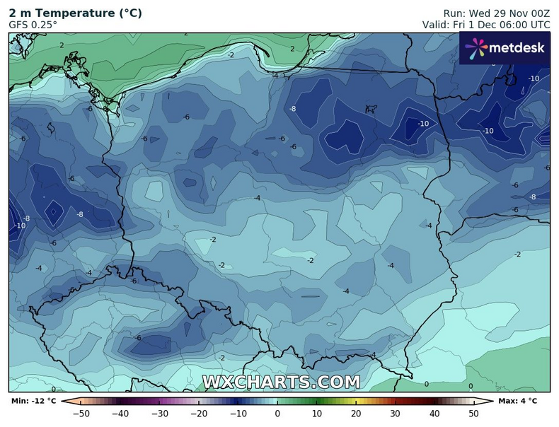 Cała Polska będzie mroźna. Na północy mróz będzie dwucyfrowy