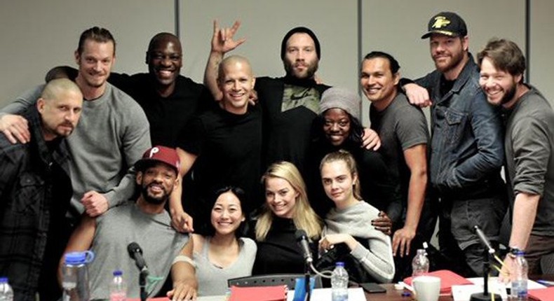 Will Smith with cast of Suicide Squad