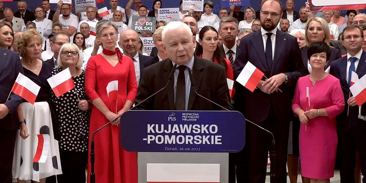 Jarosław Kaczyński w Toruniu. 