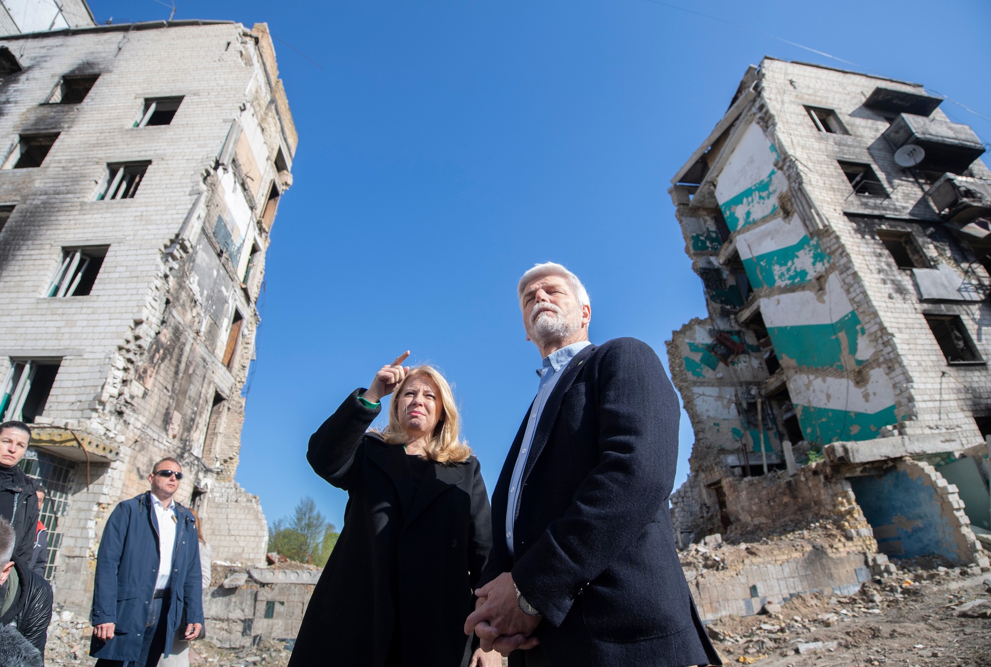 Prezidentka SR Zuzana Čaputová spolu s českým prezidentom Petrom Pavlom pricestovali na návštevu Ukrajiny v piatok ráno 28. apríla 2023.