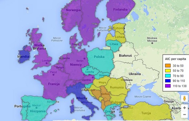 Mapa dobrobytu w Europie. Mieszkańcy tych państw wydają najwięcej