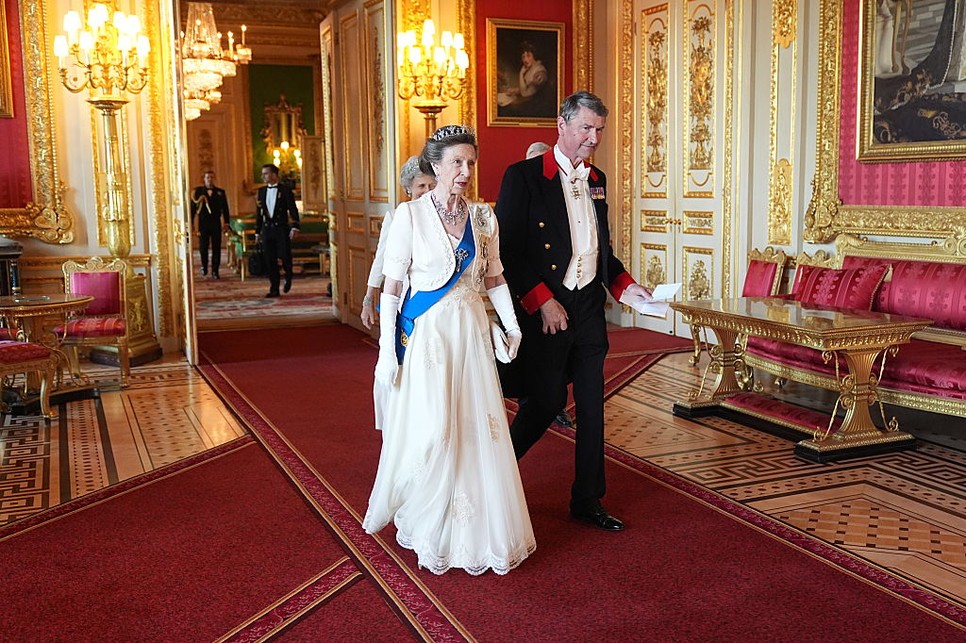 Anna hercegnő és Sir Tim Laurence az állami banketten