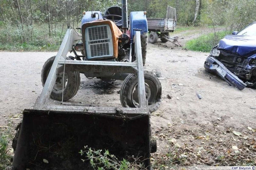 Traktor rozbił opla! Foty