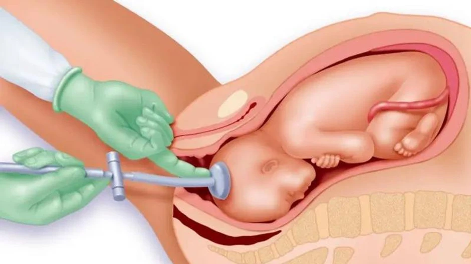 Kod postupaka kao što je vakumska ekstrakcija, sisaljka se postavlja na bebinu glavu da bi pomogla tokom vaginalnog porođaja | Foto: Getty Images