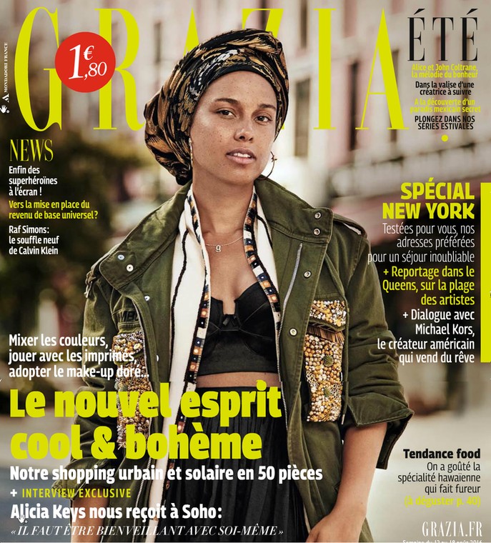 Alicia Keys na okładce magazynu "Grazia"