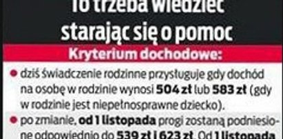 Zasiłki rodzinne wzrosną