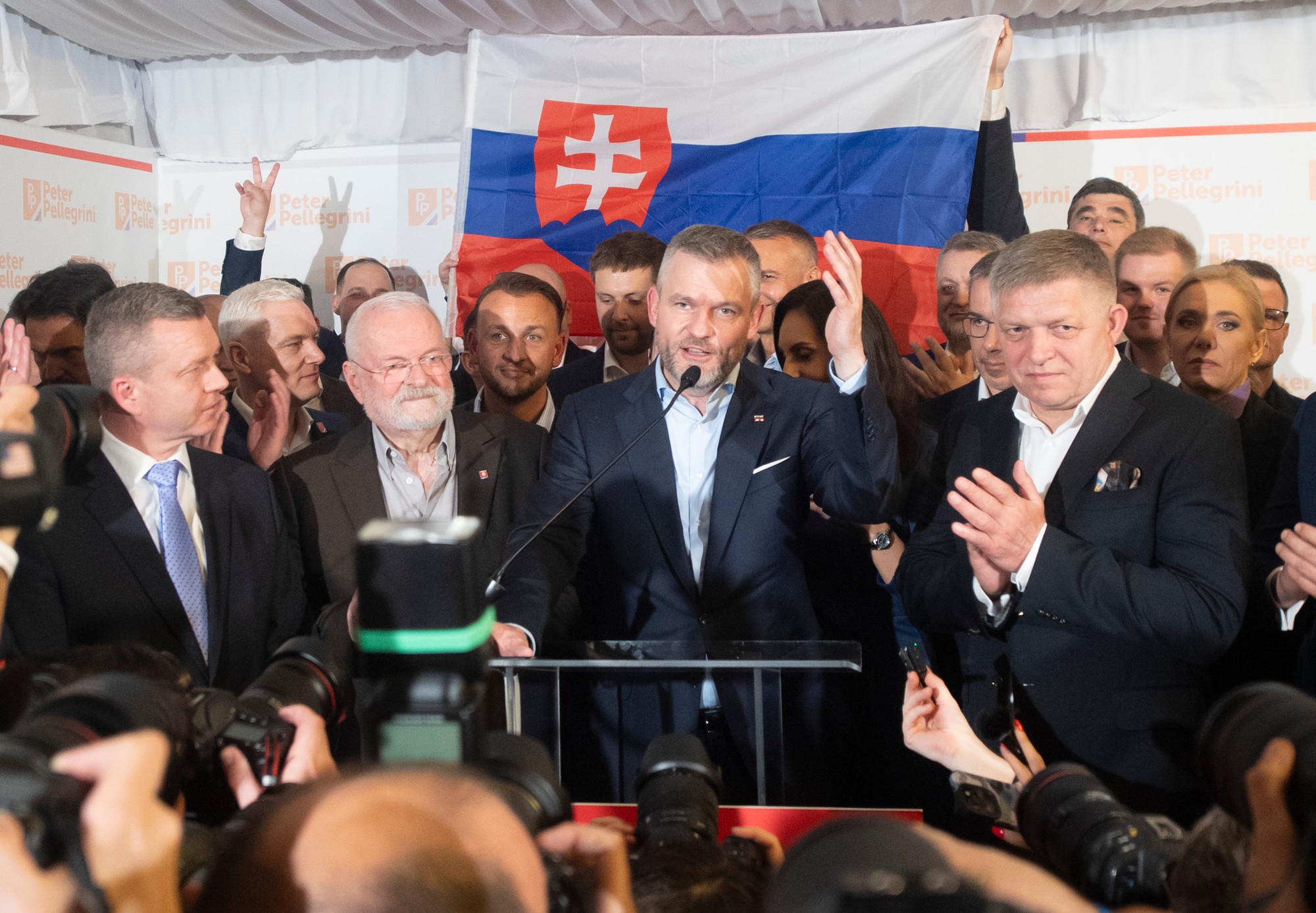 Druhé kolo prezidentských volieb: Peter Pellegrini reaguje na víťazstvo.