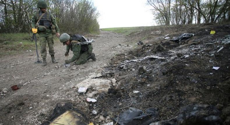 The US State Department has called on Russia to cease its intimidation campaign against the Ukraine, citing an April 2017 attack, seen here, in which an OSCE patrol vehicle was blown up, causing the death of an American paramedic