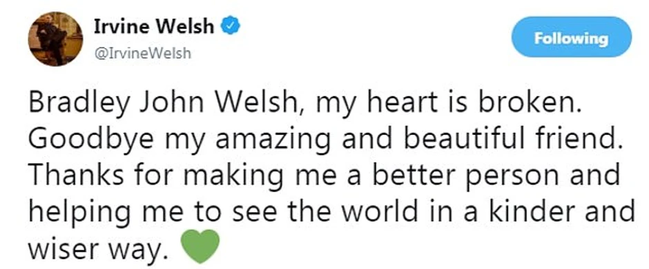 Irvin Velš se oprostio od prijatelja