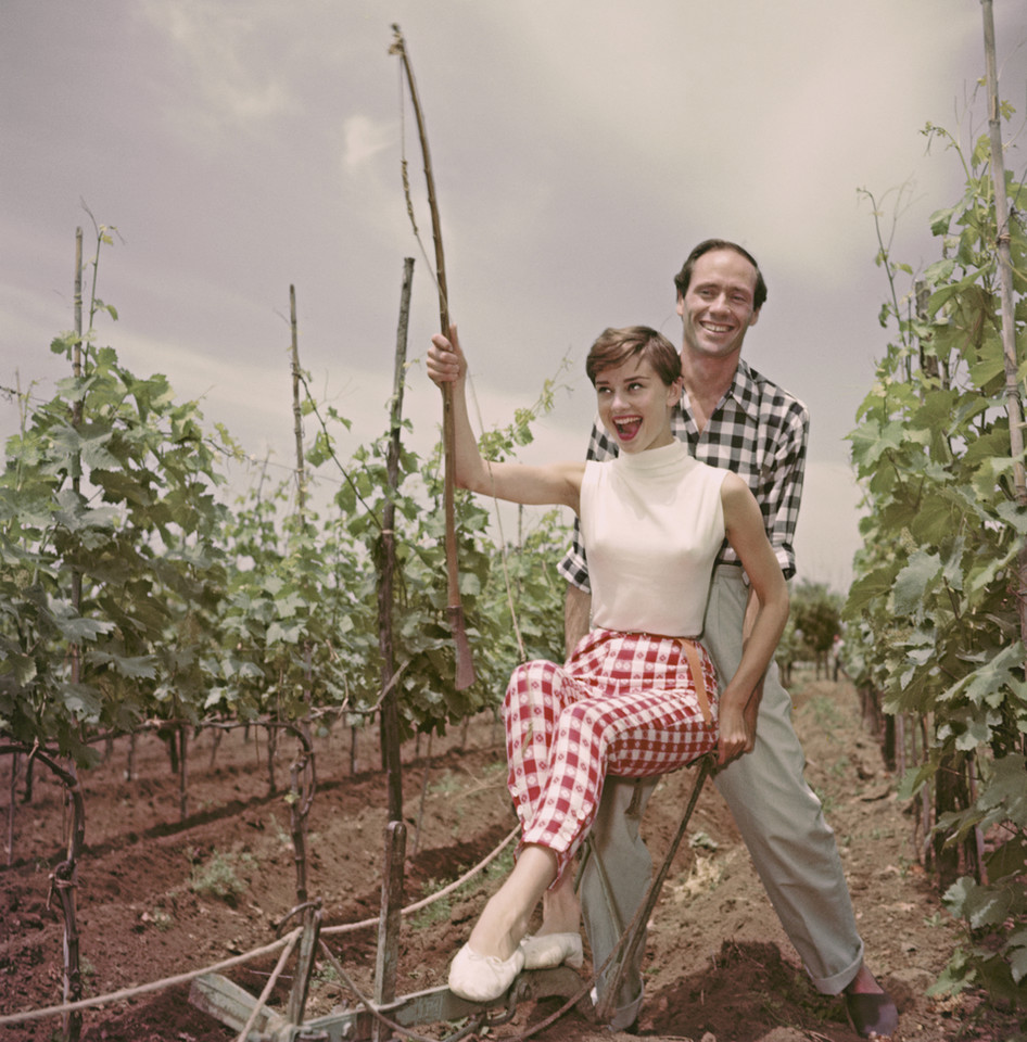 Audrey Hepburn z mężem, aktorem Melem Ferrerem - ok. 1955 r.