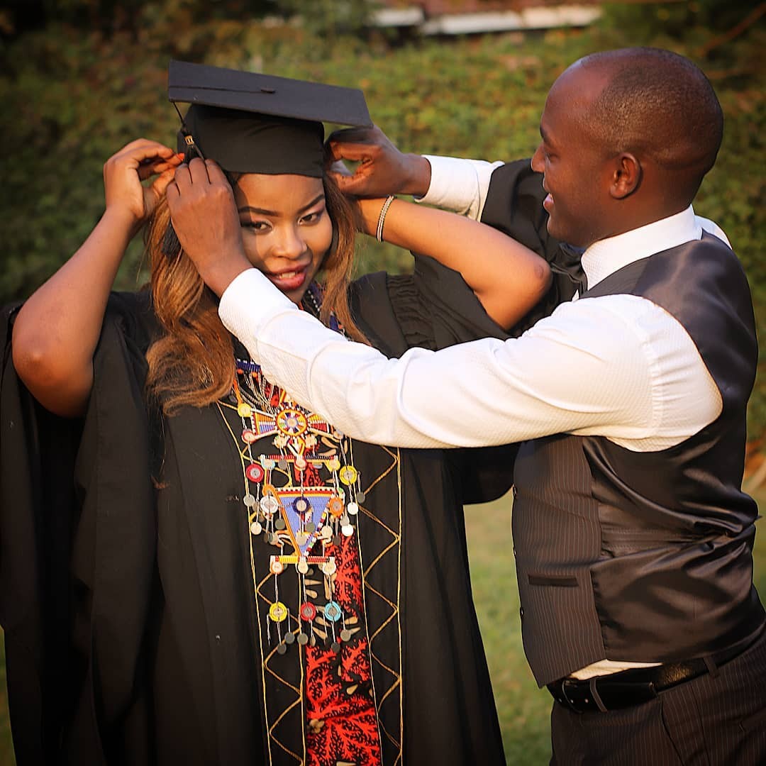 Stephen Letoo with his baby mama Winnie Nadupoi