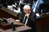 wicepremier, prezes PiS Jarosław Kaczyński na sali obrad Sejmu