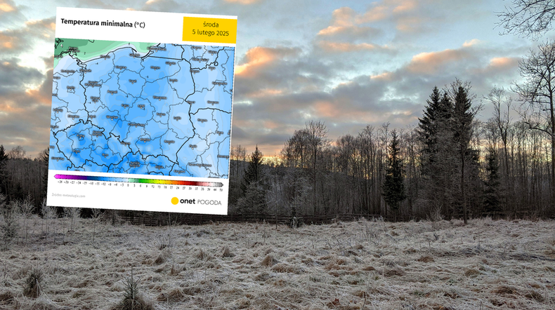 Pogoda. Tak mroźnych nocy nie było dawno. Temperatura spadnie do -10 st. C (screen: meteologix.com)