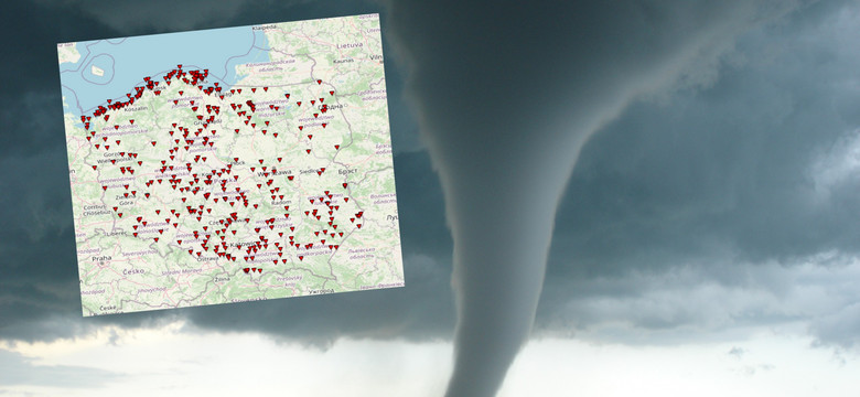 Polska ma swoją "aleję tornad". "Wewnątrz wiru może wiać 300 km/godz."
