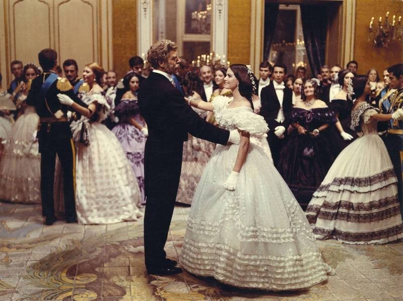Burt Lancaster, Alain Delon a Claudia Cardinale vo filme Leopard (Gattopardo), 1963.