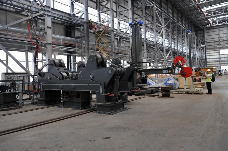 Po osiągnięciu pełnej mocy produkcyjnej szczeciński zakład będzie wytwarzać ok. 50 fundamentów kratownicowych lub 80 tys. t kratownic rocznie. <br><br>fot. (mgo) PAP/Marcin Bielecki