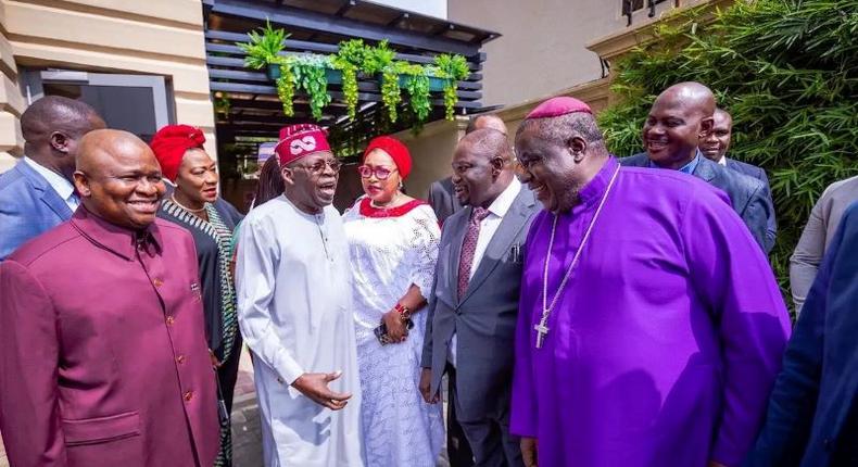 Bola Tinubu and Pentecostal Bishops Forum of Northern. (Daily Trust)