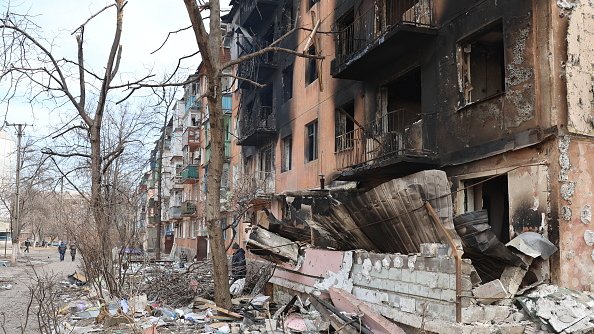 Zniszczony przez Rosjan Mariupol