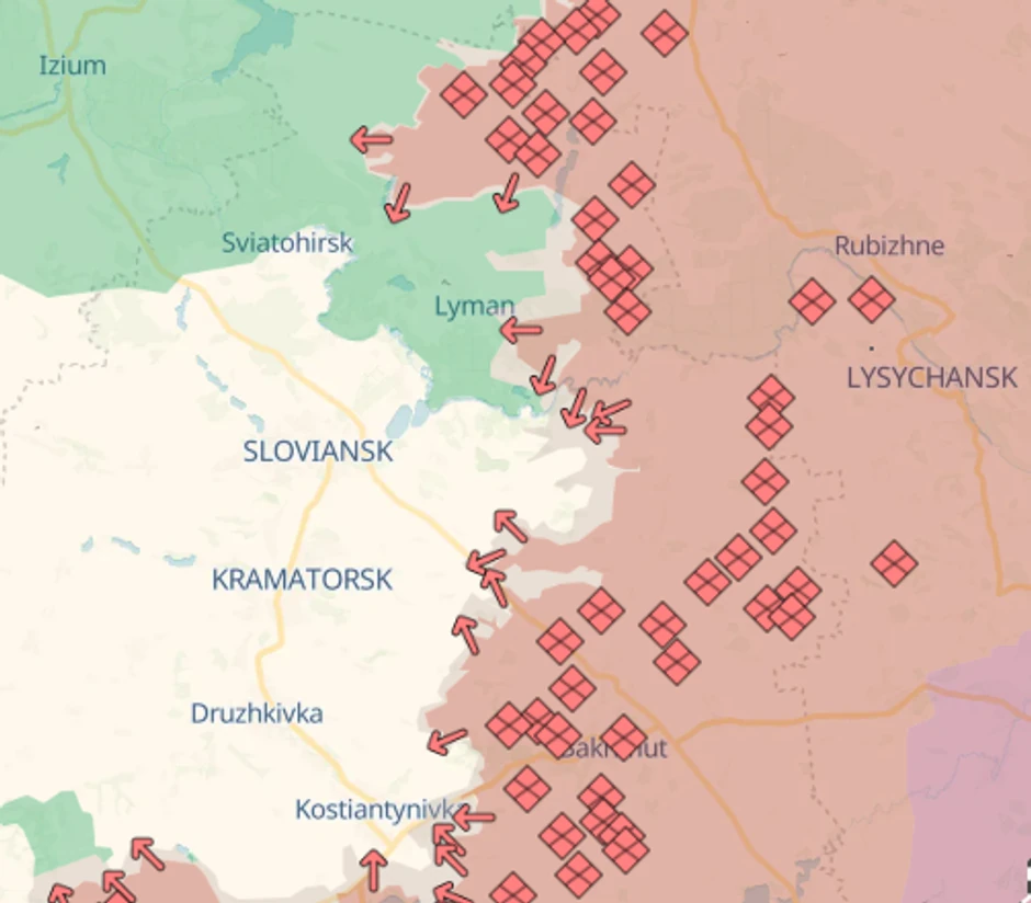 Mapa, Liman, Ukrajina, 23. mart 2026.