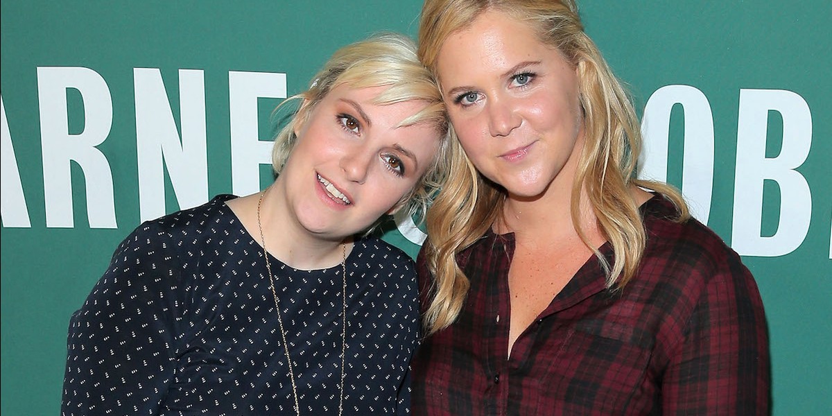 Lena Dunham, left, with Amy Scum