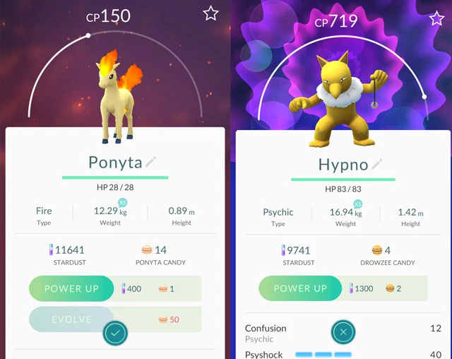 Pasek ponad Pokemonem pokazuje, jaki dany stworek ma potencjał