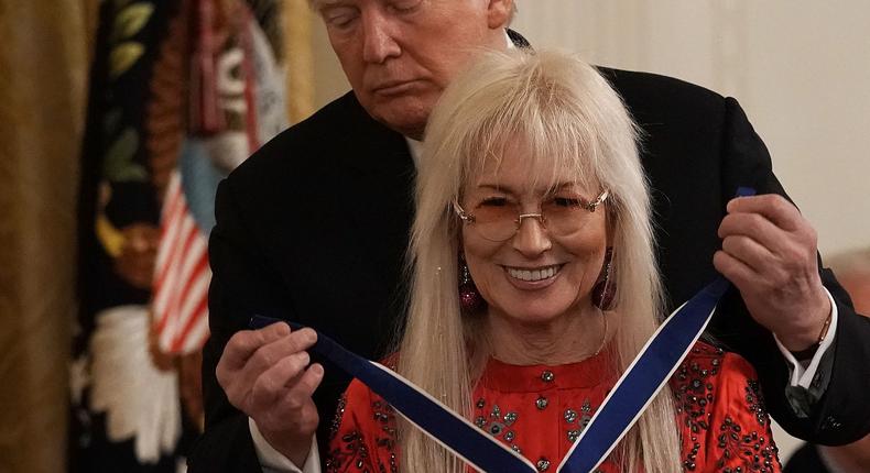 President Donald Trump awards Miriam Adelson with the Presidential Medal of Freedom in 2018.Alex Wong/Getty