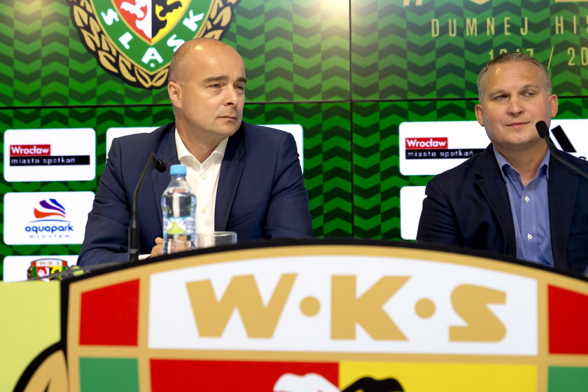 Pilka nozna. Ekstraklasa.Slask Wroclaw - Forbet Sponsor. Konferencja prasowa. 27.07.2017

