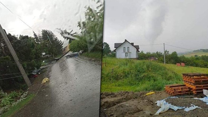 Trąba powietrzna nad Sądecczyzną