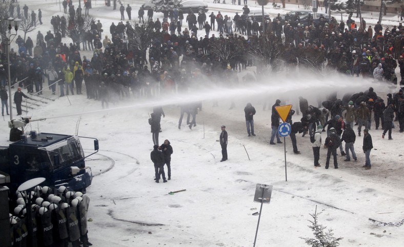 Starcie protestujących z policją JSW