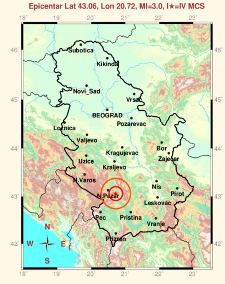Zemljotres na Kosovu kod Leposavića