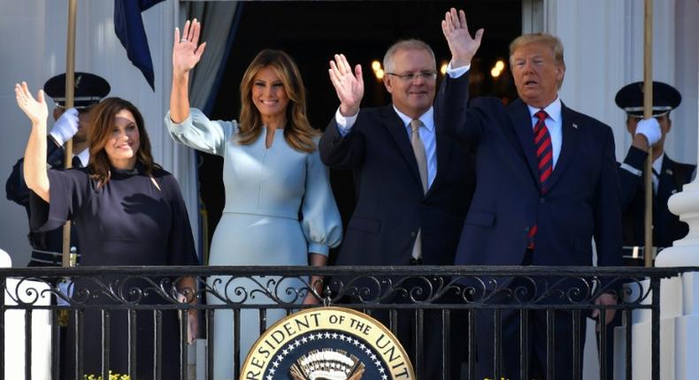 US President Donald Trump, Australian Prime Minister Scott Morrison and their wives meet for a lavish White House visit