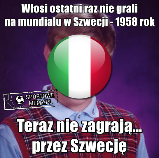 Reprezentacja Włoch nie jedzie na mundial - memy /fot. Internet