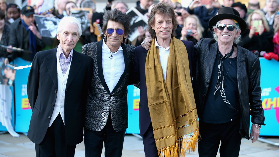 Charlie Watts, Ronnie Wood, Mick Jagger i Keith Richards w Londynie, kwiecień 2016 r. 