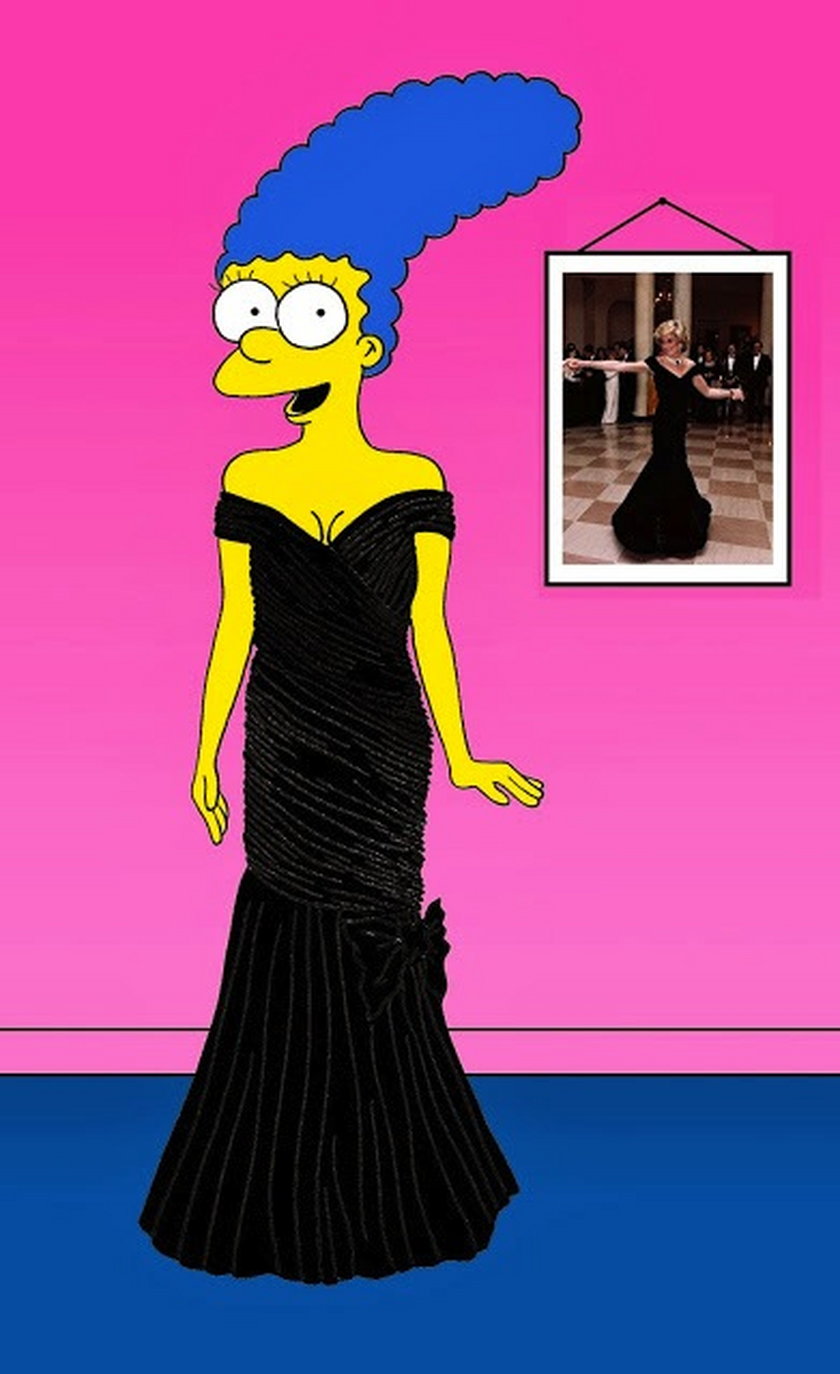 Marge Simpson jako księżna Diana