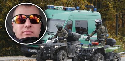 Tu jest trop Grzegorza Borysa? Tajemnicza akcja policji w lesie. Jeden samochód od razu rzuca się w oczy