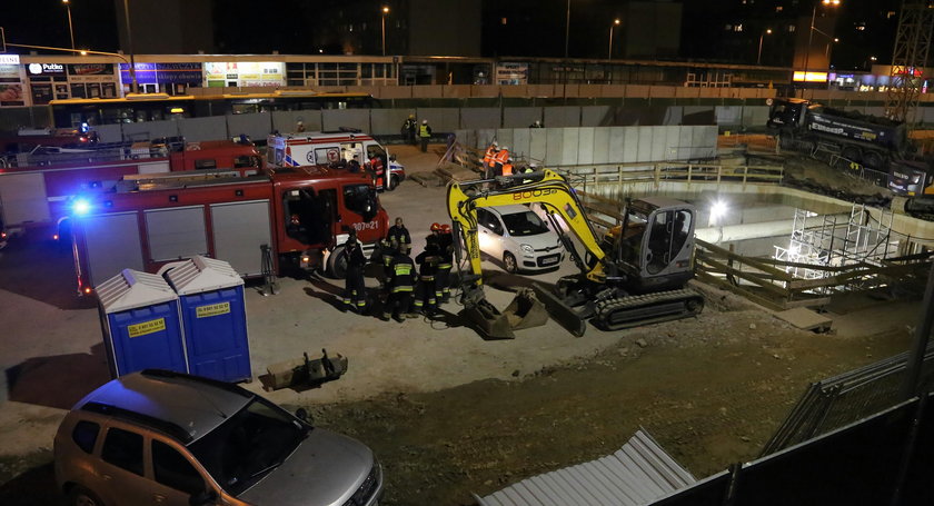 wypadek na budowie metra w Warszawie
