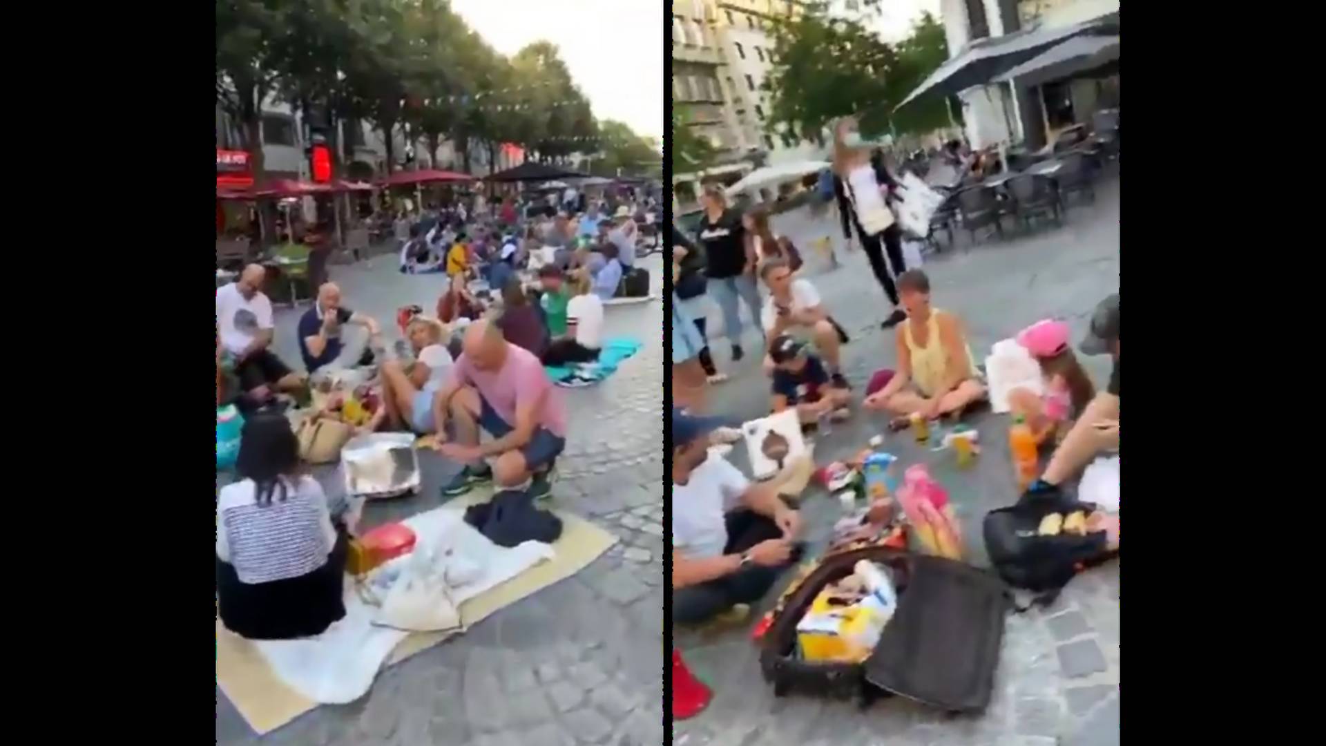Besni zbog kovid propusnica iz protesta jeli i pili na ulici